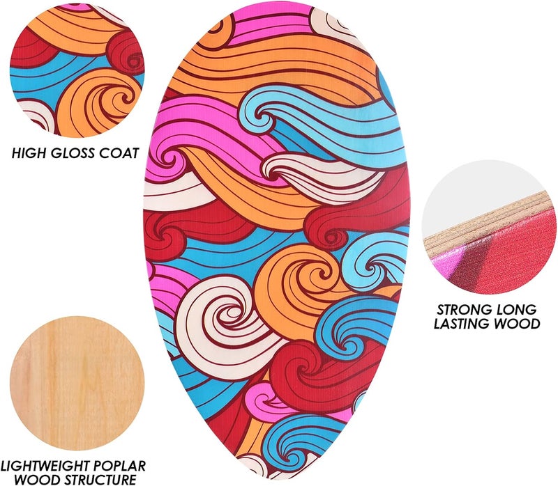 Seething 35 Inch Skimboard with High Gloss Coat Wood Skim Board for Beginners,Kids, Teenagers, Adults and All Skimming - Image 3